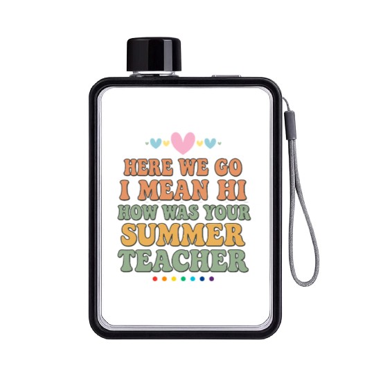Summer Teacher Appreciation Quote Design Flat Water Bottles