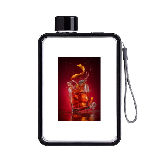 Splashing Negroni Cocktail Flat Water Bottles