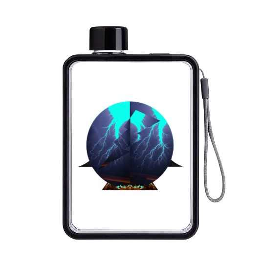 Royal Blue Lightning Flat Water Bottles