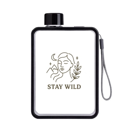 Celestial Nature Motivational Design Flat Water Bottles
