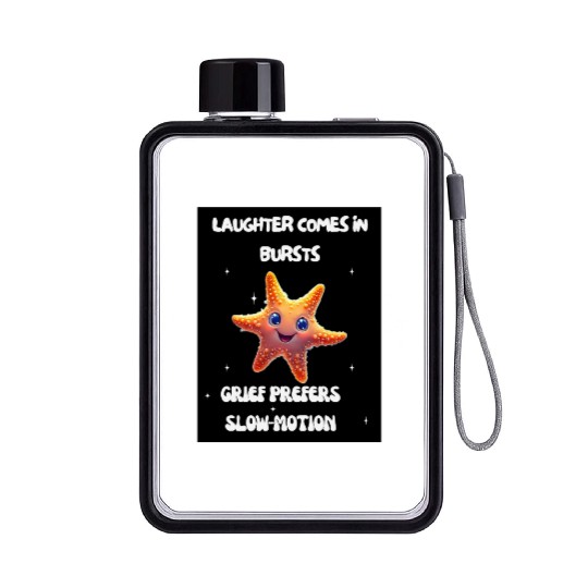 Whimsical Starfish with Playful Quotes Flat Water Bottles