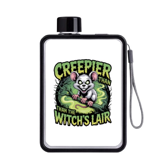 Creeper Mouse in Witch's Lair Design Flat Water Bottles