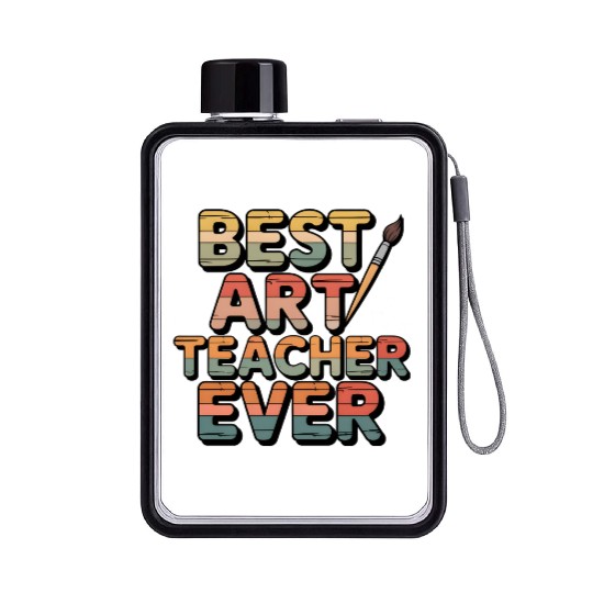 Retro Best Art Teacher Ever  Flat Water Bottles