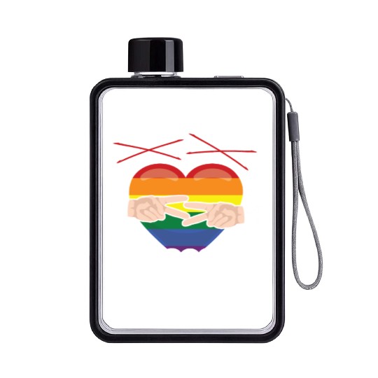 Funny Rock Paper Scissors LGBTQ LGBT Community Flat Water Bottles