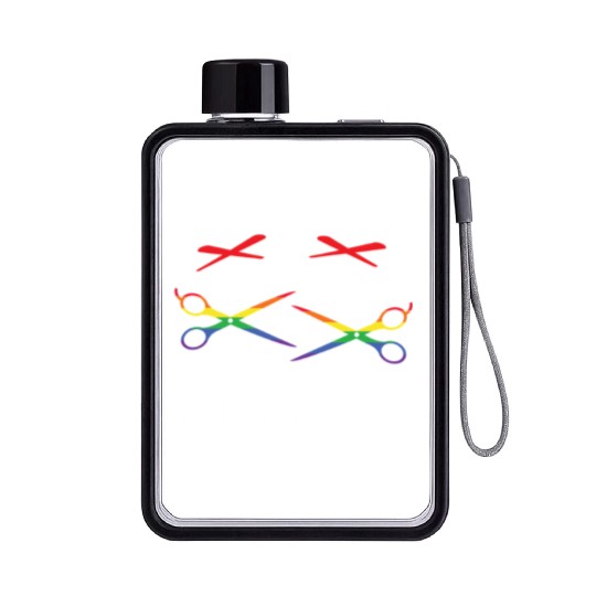 Funny Rock Paper Scissors LGBTQ Pride Flat Water Bottles