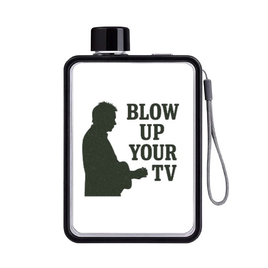Blow Up Your TV! Dark Green Flat Water Bottles
