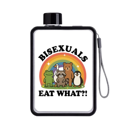 Bisexuals Eat What Animals Funny Gay Pride LGBT Flat Water Bottles