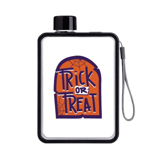 Trick or Treat Halloween Tombstone Flat Water Bottles