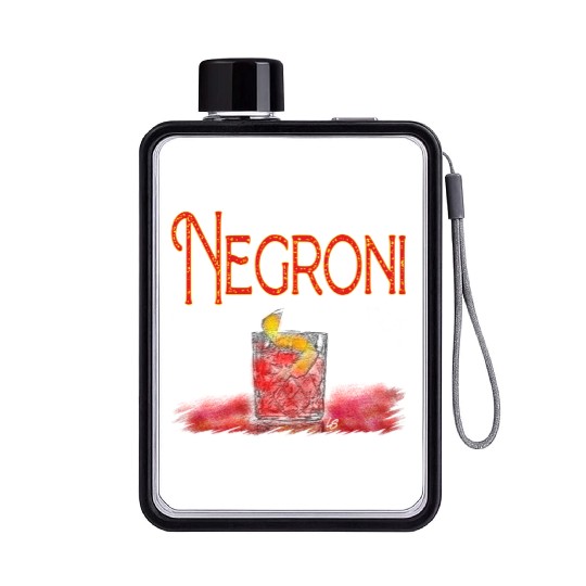 Negroni Cocktail_2 Flat Water Bottles