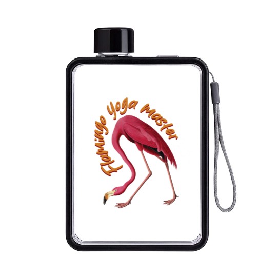 Flamingo Yoga Master Design Flat Water Bottles
