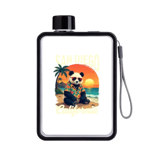 California Panda Zoo San Diego  Family Vaction Flat Water Bottles