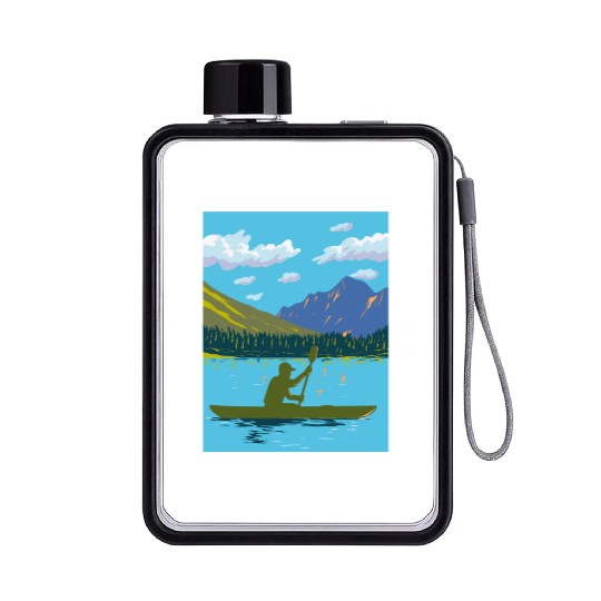 Kayak in Lake Josephine Glacier National Park WPA Flat Water Bottles