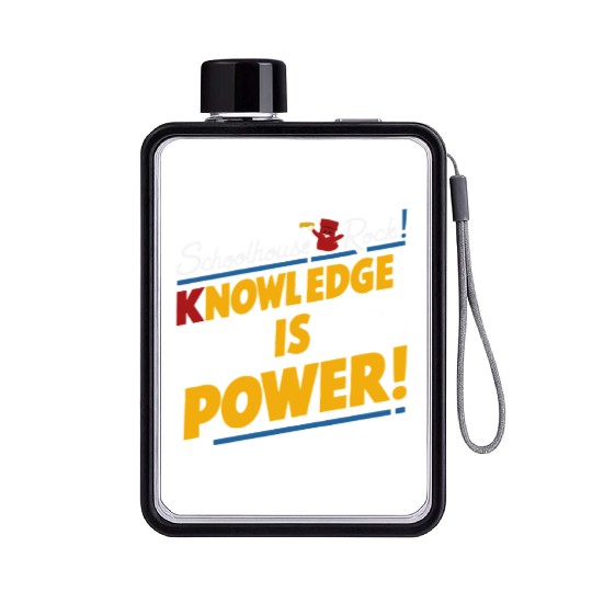 Schoolhouse Rock Knowledge is Power Back to School Flat Water Bottles