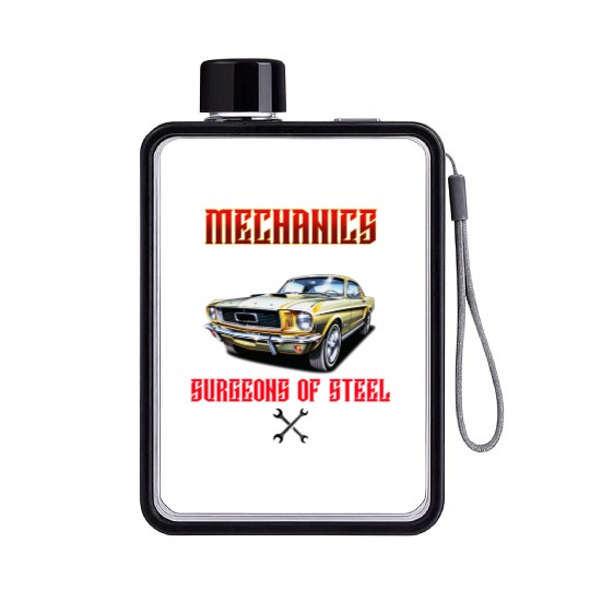 Muscle Car Classic Mechanics Design Flat Water Bottles