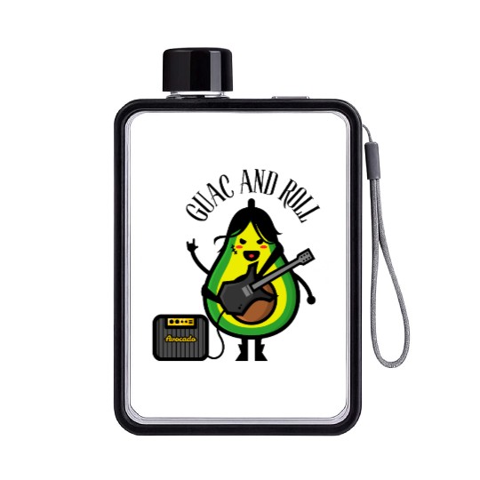 Avocado Guitar Rock Design Flat Water Bottles