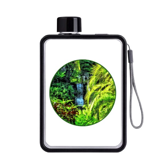 Bahamas - Tropical Waterfall Flat Water Bottles