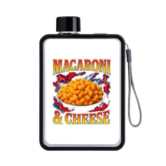 Macaroni And Cheese Favorite Food Weird 90s Flat Water Bottles