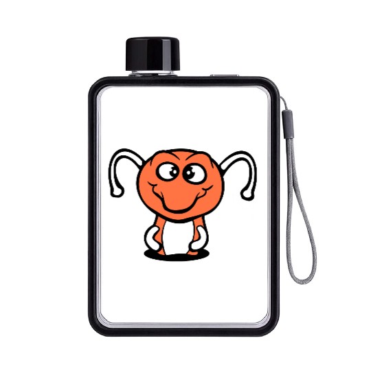 Caterpillar Ground Hole Sweet Lovely Smiles Happy Flat Water Bottles