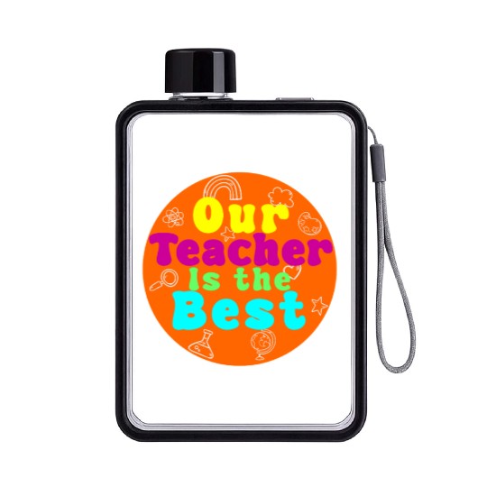 Colorful Teacher Appreciation Circular Flat Water Bottles