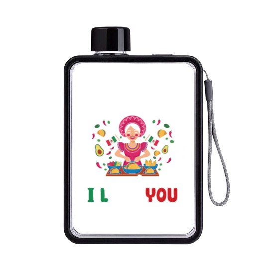 Mexican Moms Abuelita Grandma Food Gift Flat Water Bottles