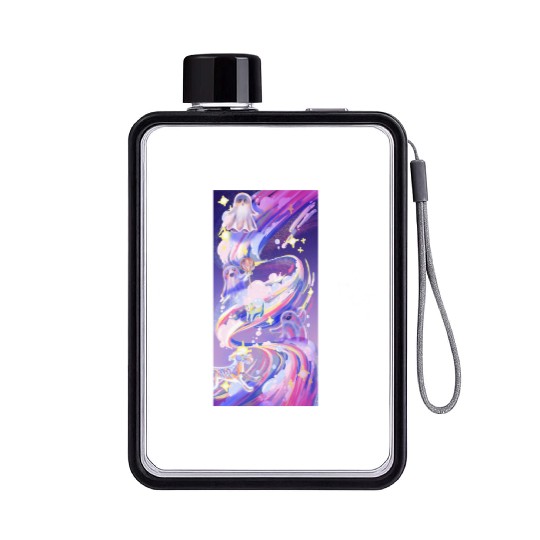 Galaxy Ghost Flat Water Bottles