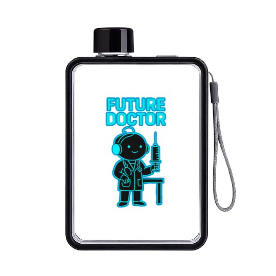 Futuristic Pediatric Medical Illustration Flat Water Bottles