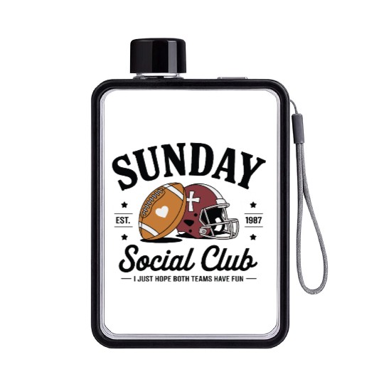 Sunday Soociial Clubb Both Teams Funny Flat Water Bottles