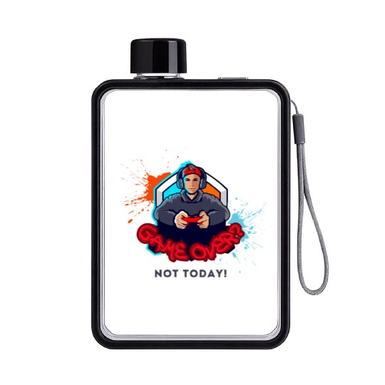 Gamer Youth Embrace in Bold Style Flat Water Bottles
