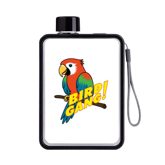 Bird Gang Parrot Cartoon Sticker | Tropical Funny  Flat Water Bottles