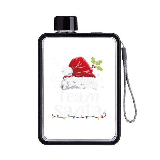 Team Santa Holiday Christmas Design Flat Water Bottles