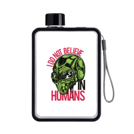 Alien Skull with Mind Control Flat Water Bottles