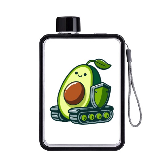 cute avocado tank Flat Water Bottles