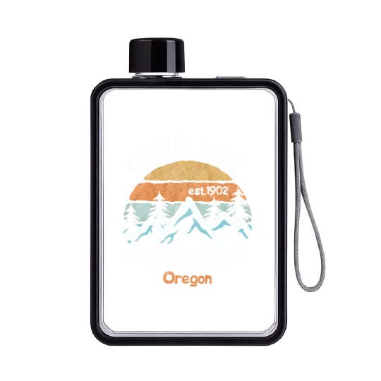 Crater Lake Oregon US National Park Camping Hiking Flat Water Bottles