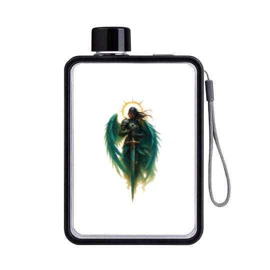 Celestial Guardian Angel Illustration Flat Water Bottles