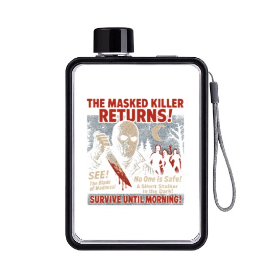 Masked Killer Returns Slasher Movie Poster Vintage Flat Water Bottles