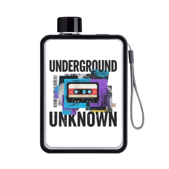 Underground Cassette Tape Urban Art Flat Water Bottles