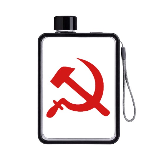 hammer and sickle Flat Water Bottles