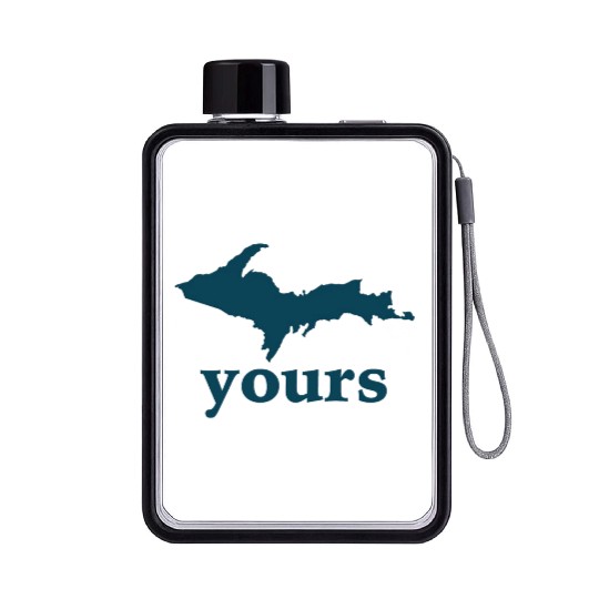 Up Yours Michigan Funny Upper Peninsula Apparel Flat Water Bottles