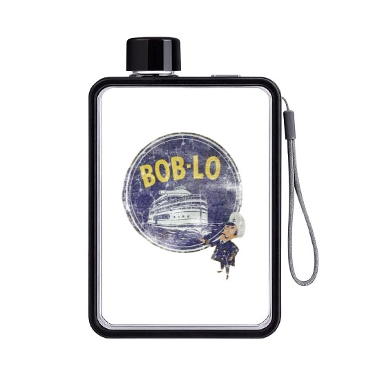 Vintage Retro Classic Cute Detroit Boblo Island Flat Water Bottles