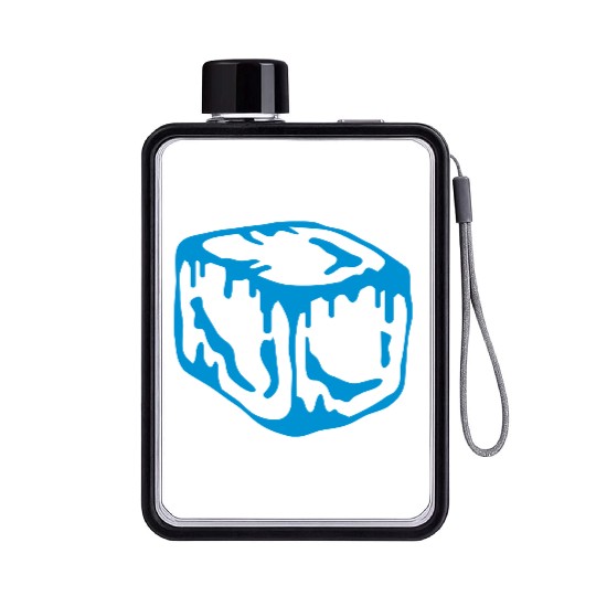 Ice Cube Design Flat Water Bottles