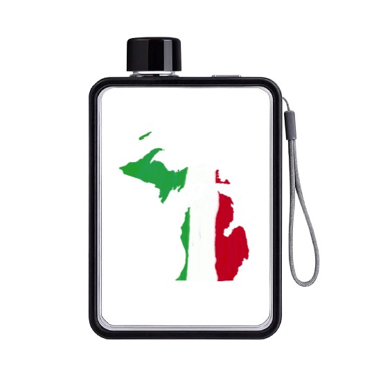 Michigan Italian Italy Flag Pride Flat Water Bottles
