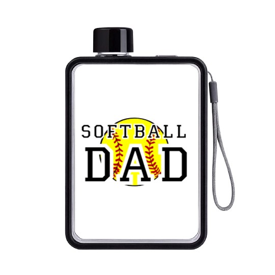 Softball Dad Flat Water Bottles