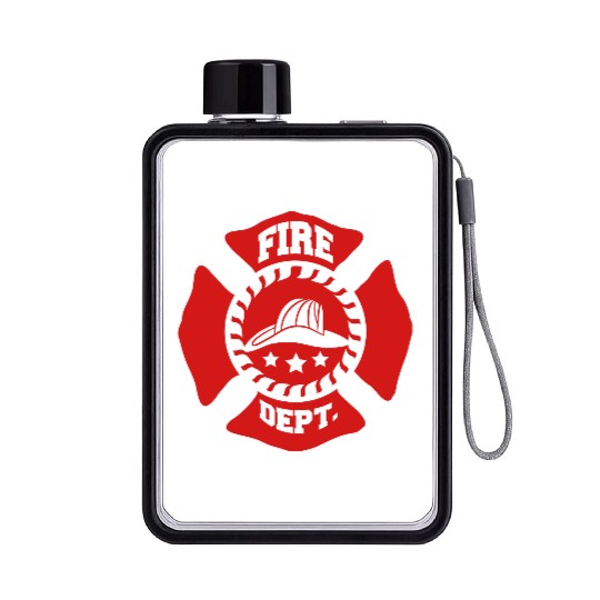 Fire Brigade logo symbol design Flat Water Bottles