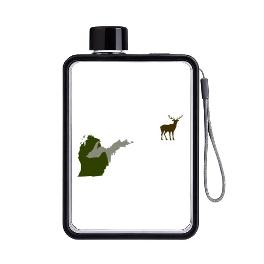 Funny Michigan Yooper Hunting Parody Deer Flat Water Bottles