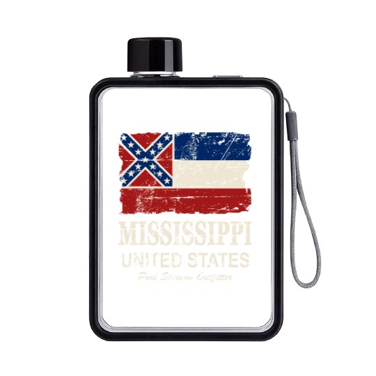 Mississippi Flag - Vintage Look Flat Water Bottles