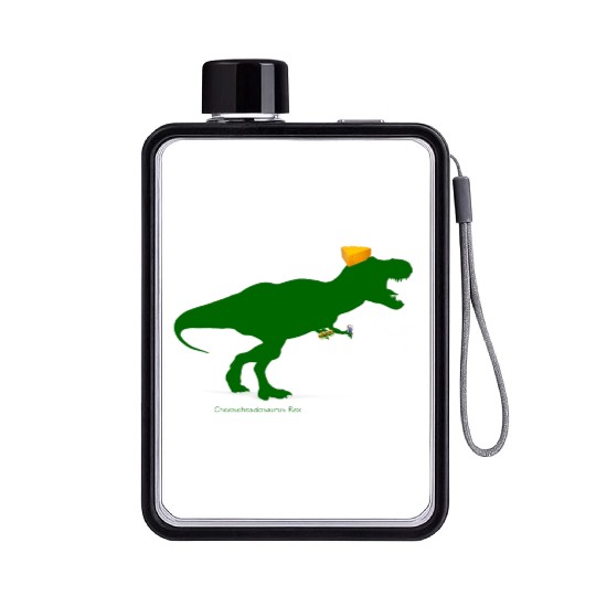 Cheesehead Cheeseheadasaurus Packers Dinosaur Flat Water Bottles
