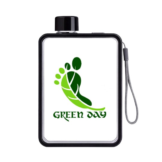 Green day Flat Water Bottles