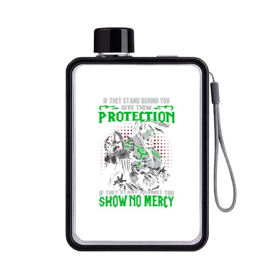 Warcraft-If they stand against you show no mercy Flat Water Bottles