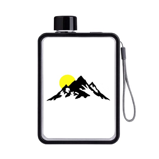 Moutain and Sunrise, Mountains Flat Water Bottles