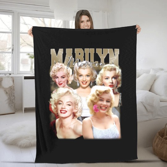 Marilyn Monroe Vintage Fleece Blankets, Marilyn Monroe 90s Retro Fleece Blankets